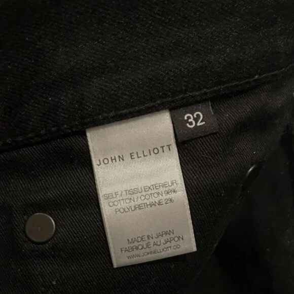 NWOT RAW WAXED & COATED BLACK JOHN ELLIOTT CAST 2 32W JEANS RARE COATING NWOT